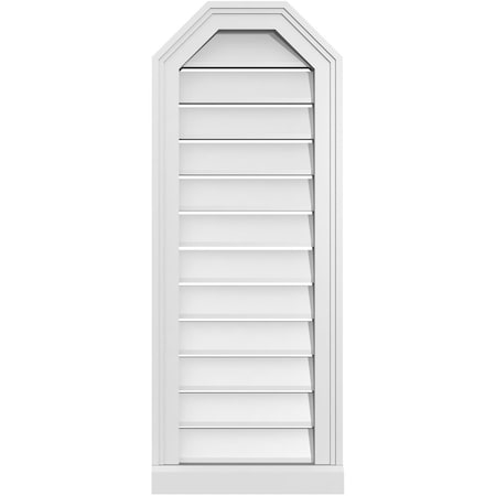 Ekena Millwork Octagonal Top Surface Mount PVC Gable Vent w/ 2"W x 2"P Brickmould Sill Frame, 14"W x 36"H GVPOT14X3603SF